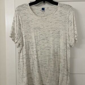 Old Navy Luxe White and Gray Tee